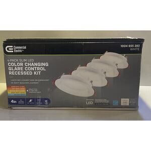 4PK Commercial Electric 4 in Adj Color Recessed Lights Glare Control 100465283